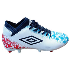 Umbro Formation II Firm Ground Football Boots Junior (White Navy)