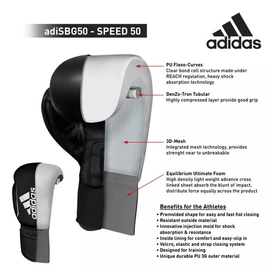 Adidas Speed 50 Boxing Gloves Unisex (Black)
