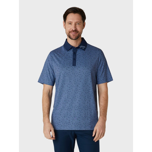 Callaway Chev All Over Trademark Print Polo Shirt Men's (Peacoat 410)