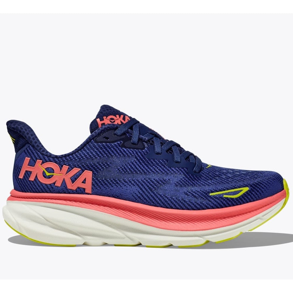 Hoka Clifton 9 Running Shoes Women's UK 9.5(Evening Sky Coral)
