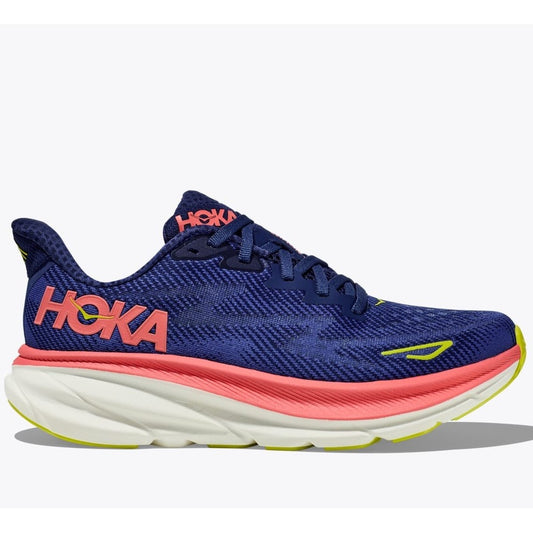 Hoka Clifton 9 Running Shoes Women's UK 9.5(Evening Sky Coral)