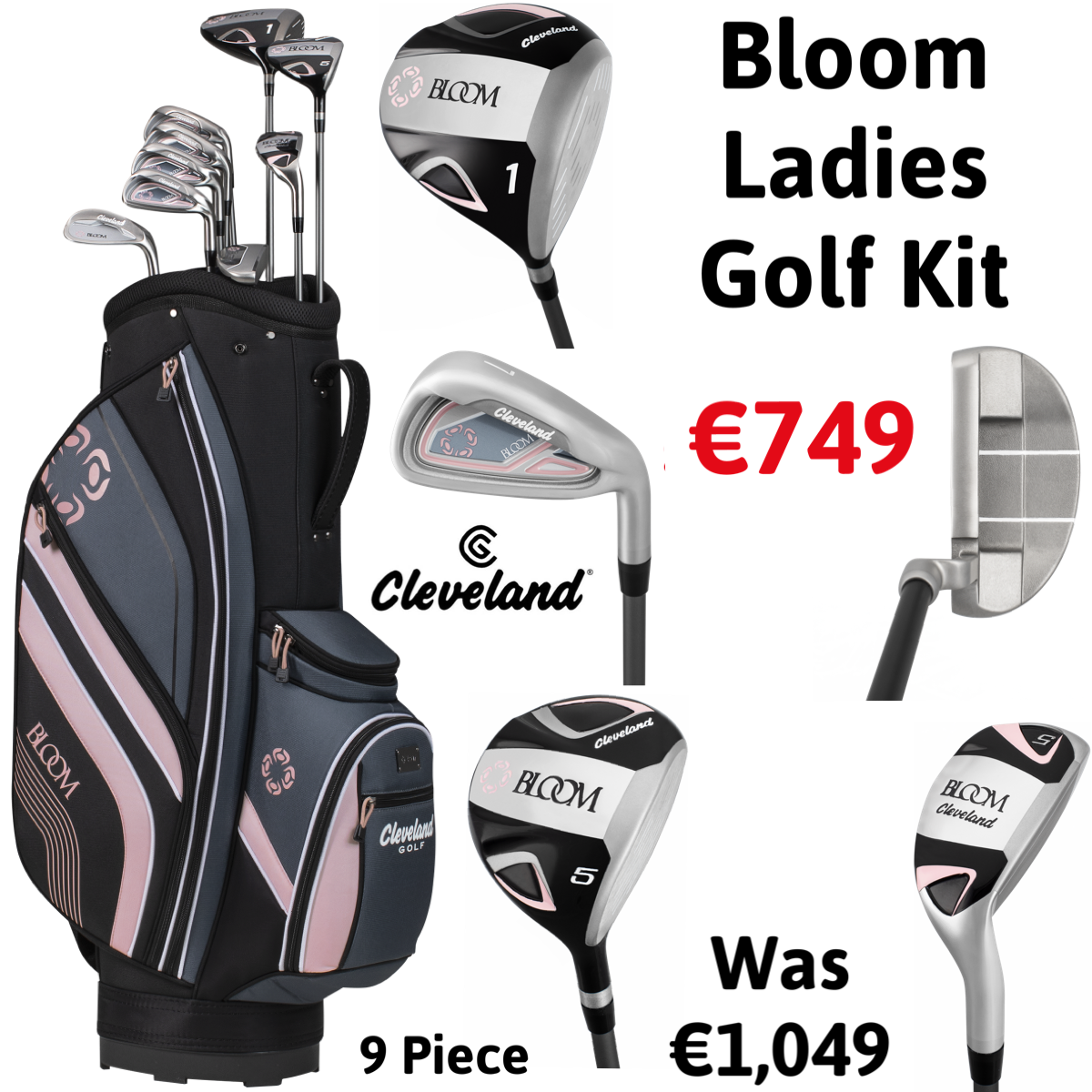 Cleveland Bloom Ladies Golf Kit