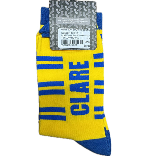 Clare GAA Supporter Socks (Yellow Royal)