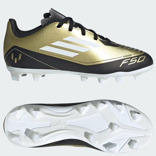 Adidas F50 Club Messi FG Football Boots infants (Gold Black IG9319)