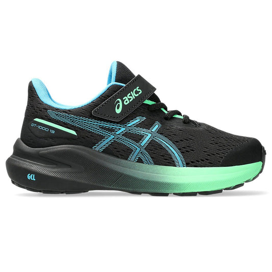 Asics GT-1000 13 PS Running Shoes Kid's (Black Aqua 001)