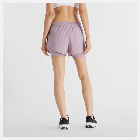 New Balance Sport Essentials 2 in 1 Shorts Women's (Ice Wine ICW)