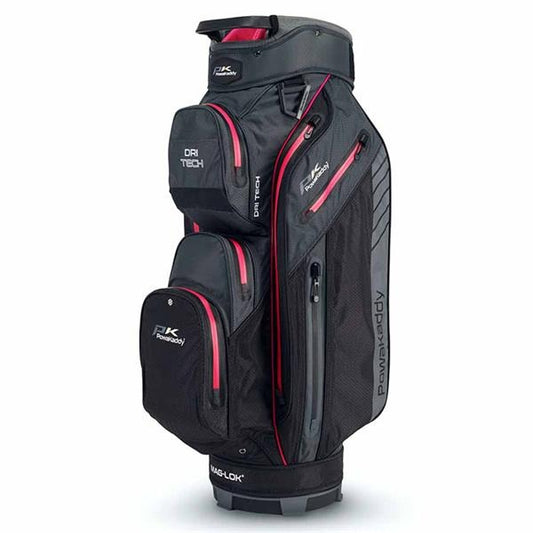 Powakaddy Dri Tech Golf Cart Bag (Black Gunmetal Pink Trim)