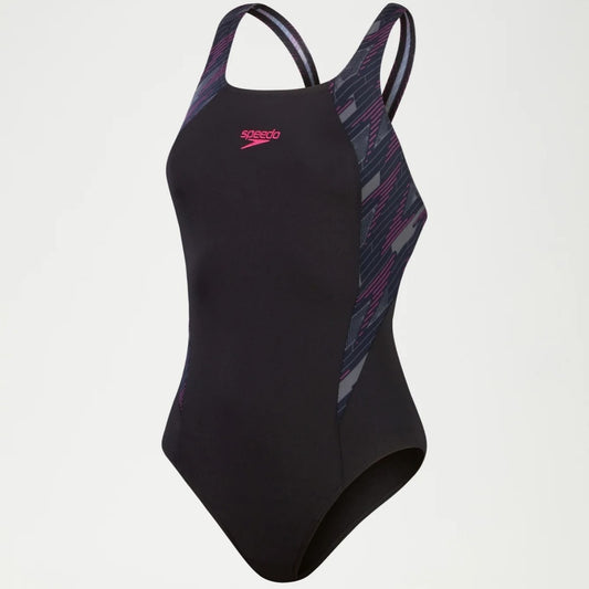 Speedo Hyperboom Muscleback Swimsuit Women's (Black Pink)