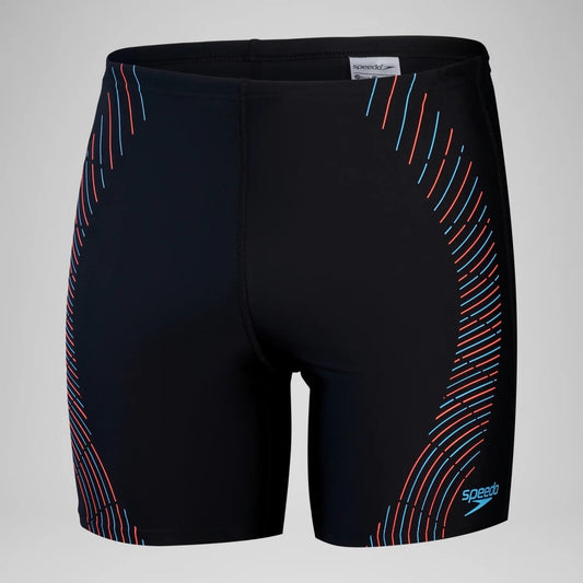 Speedo Duo Logo Print Jammer Men's (Black Blue)