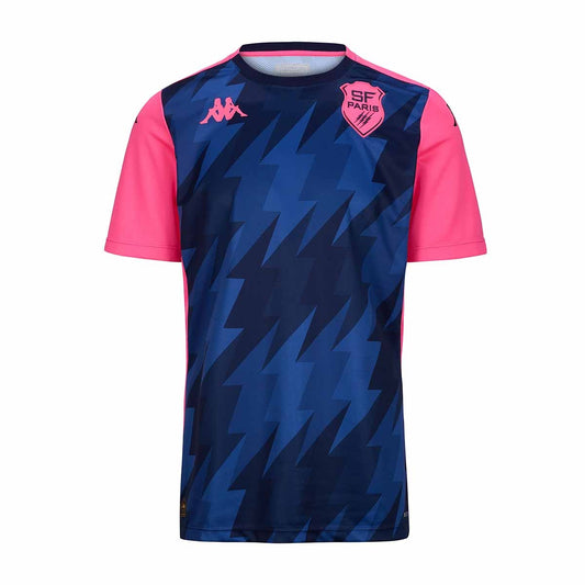 Kappa Stade Francais Rugby T-Shirt/Training Jersey Men's (Navy Pink A05)