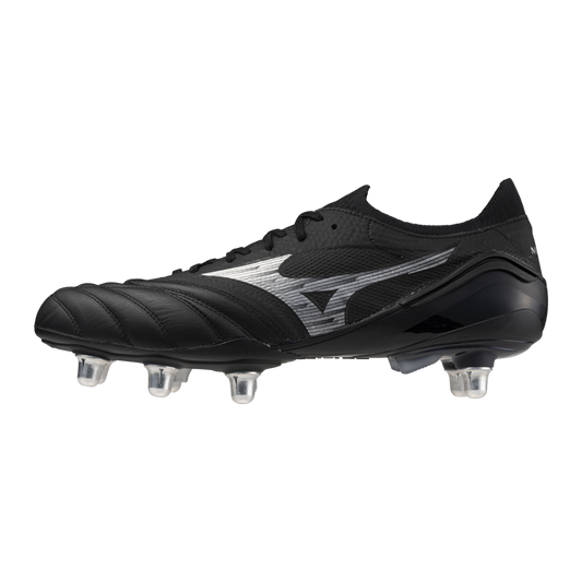 Mizuno Morelia Neo IV Elite SG Rugby Boots Men's (Black SIlver 03)