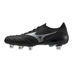 Mizuno Morelia Neo IV Elite SG Rugby Boots Men's (Black SIlver 03)