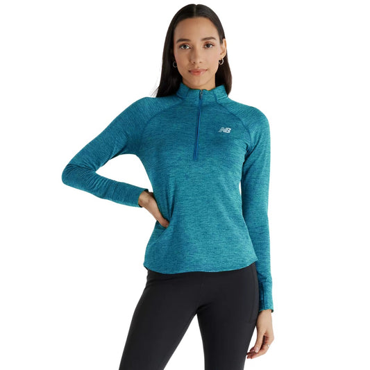 New Balance Heat Half Zip Top Women's (Terrarium Heather)