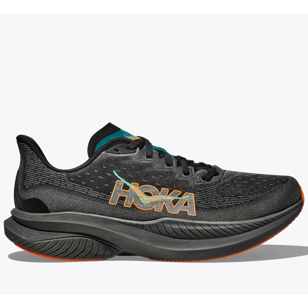 Hoka Mach 6 Running Shoes Men's (Black Electric Tangerine)