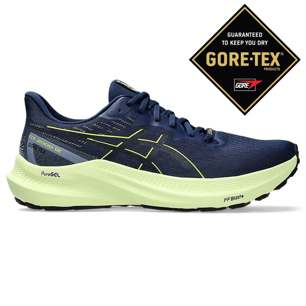 Asics GT 2000 12 Gore Tex Running Shoes Men's (Blue Safety Yellow 400)