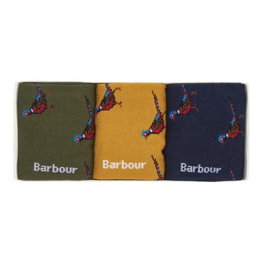 Barbour Pheasant Socks Gift Set Men's