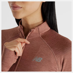 New Balance Heat Grid Half Zip Women's (Sparrow Heather)