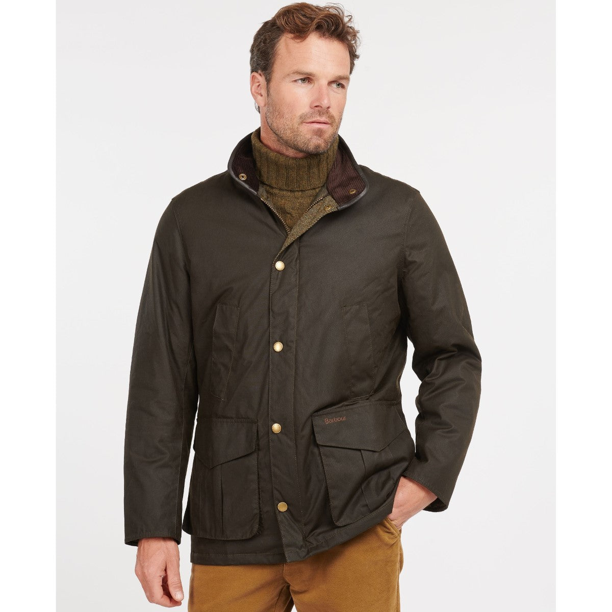 Barbour Hereford Waxed Cotton Jacket Men's (Olive)