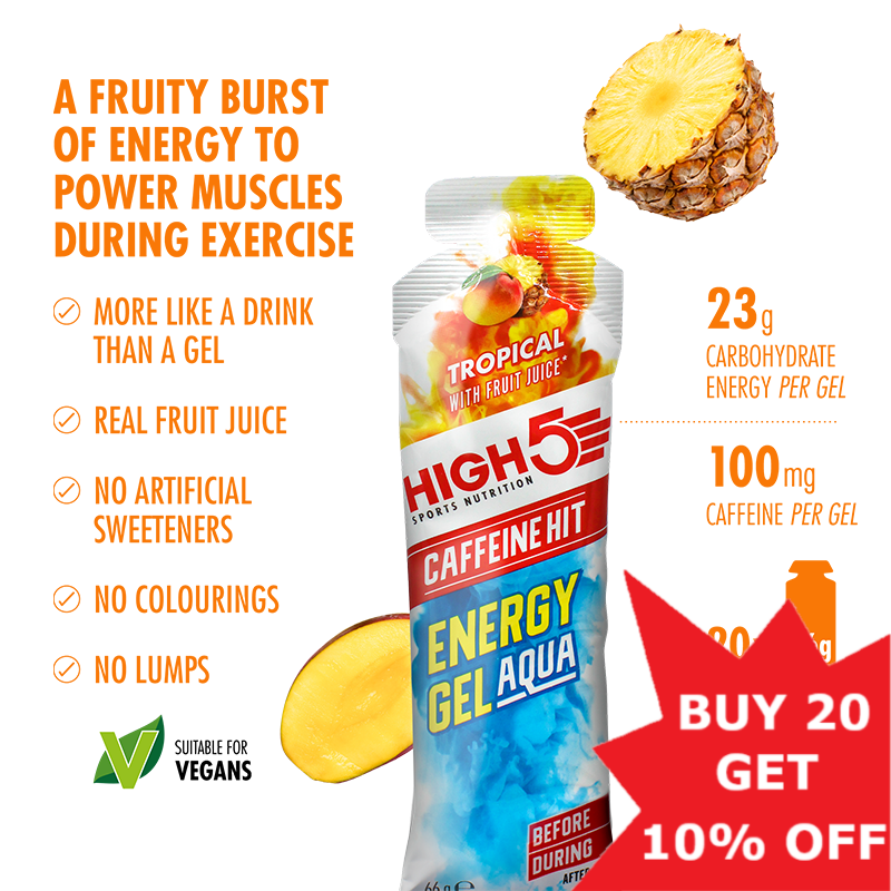 High 5 Energy Gel Aqua Caffeine Hit 66g