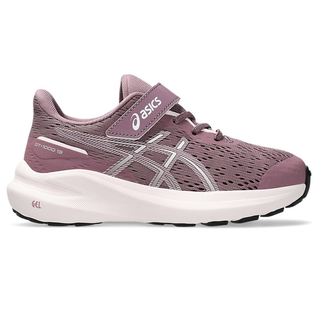 Asics GT-1000 13 PS Running Shoes Girl's (Dusty Mauve White 500)