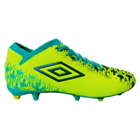 Umbro Formation II FG Football Boots Junior (Safety Yellow Black Green)