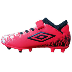 Umbro Formation II Velcro FG Football Boots Junior (Vermillion Black White)