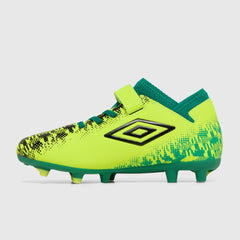 Umbro Formation II Velcro FG Football Boots Junior (Safety Yellow Green)