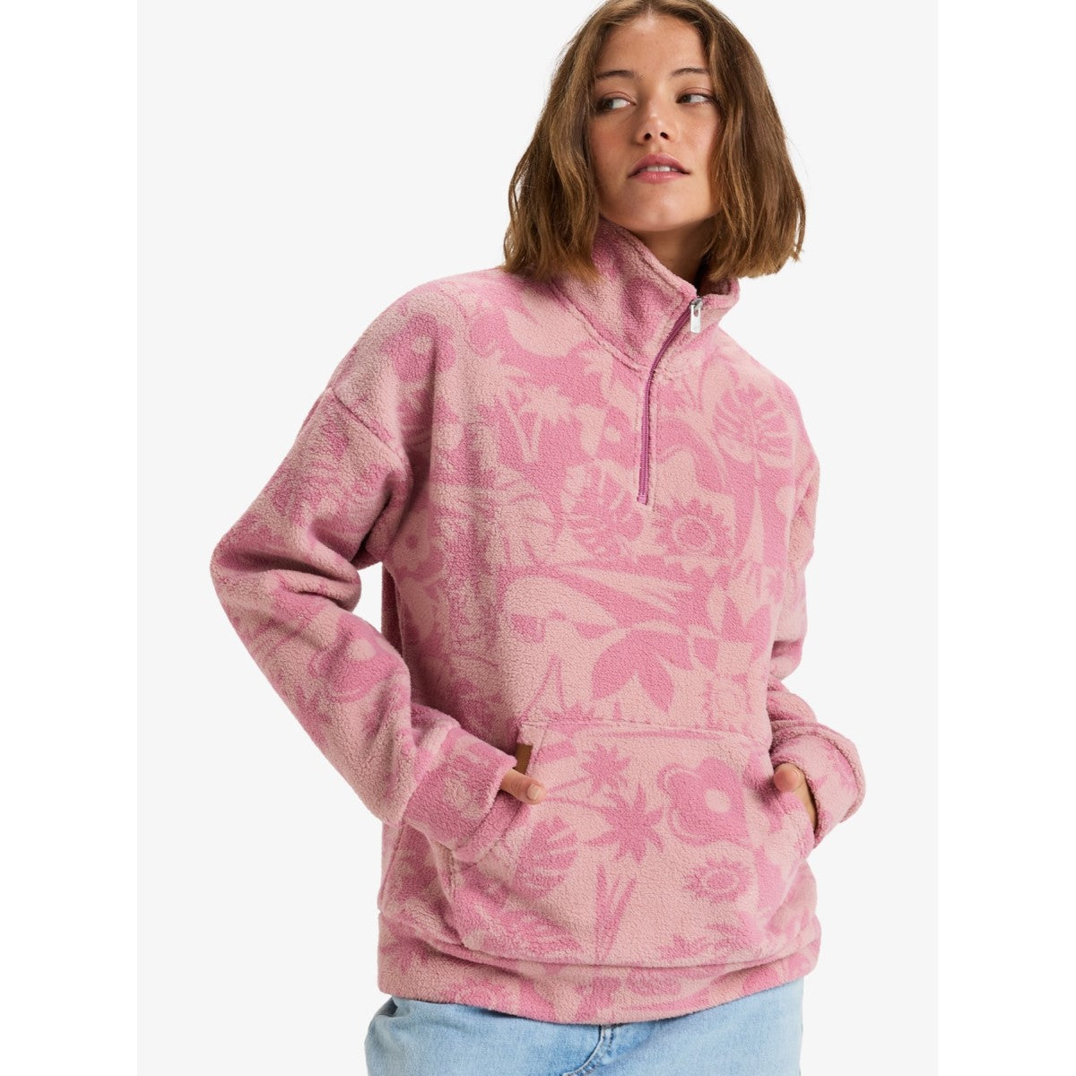 Roxy Live Out Loud Half Zip Fleece Women's (Pink)