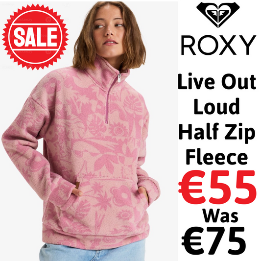 Roxy Live Out Loud Half Zip Fleece Women's (Pink)