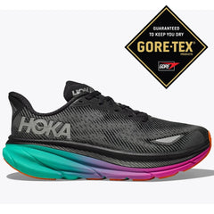 Hoka Clifton 9 Gore Tex Running Shoes Women's (Black Aqua)