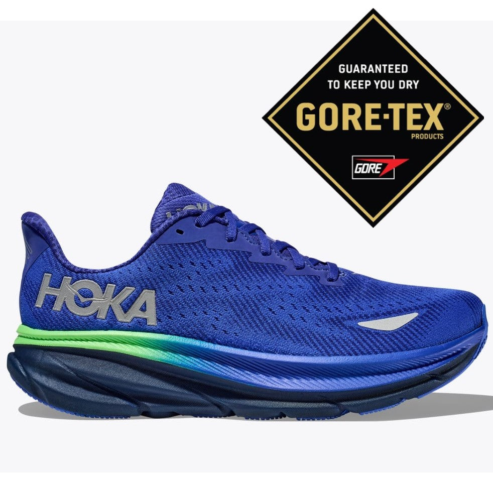 Hoka Clifton 9 Gore Tex Running Shoes Men's (Dazzling Blue)