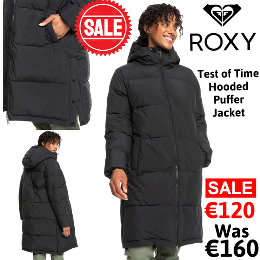 Roxy Test of Time Hooded Puffer Jacket Women's (Anthracite KVJ0)