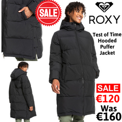 Roxy Test of Time Hooded Puffer Jacket Women's (Anthracite KVJ0)