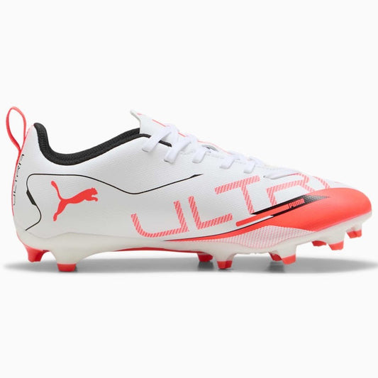 Puma Ultra 5 Play FG/AG Football Boots Kid's (White Red 01)