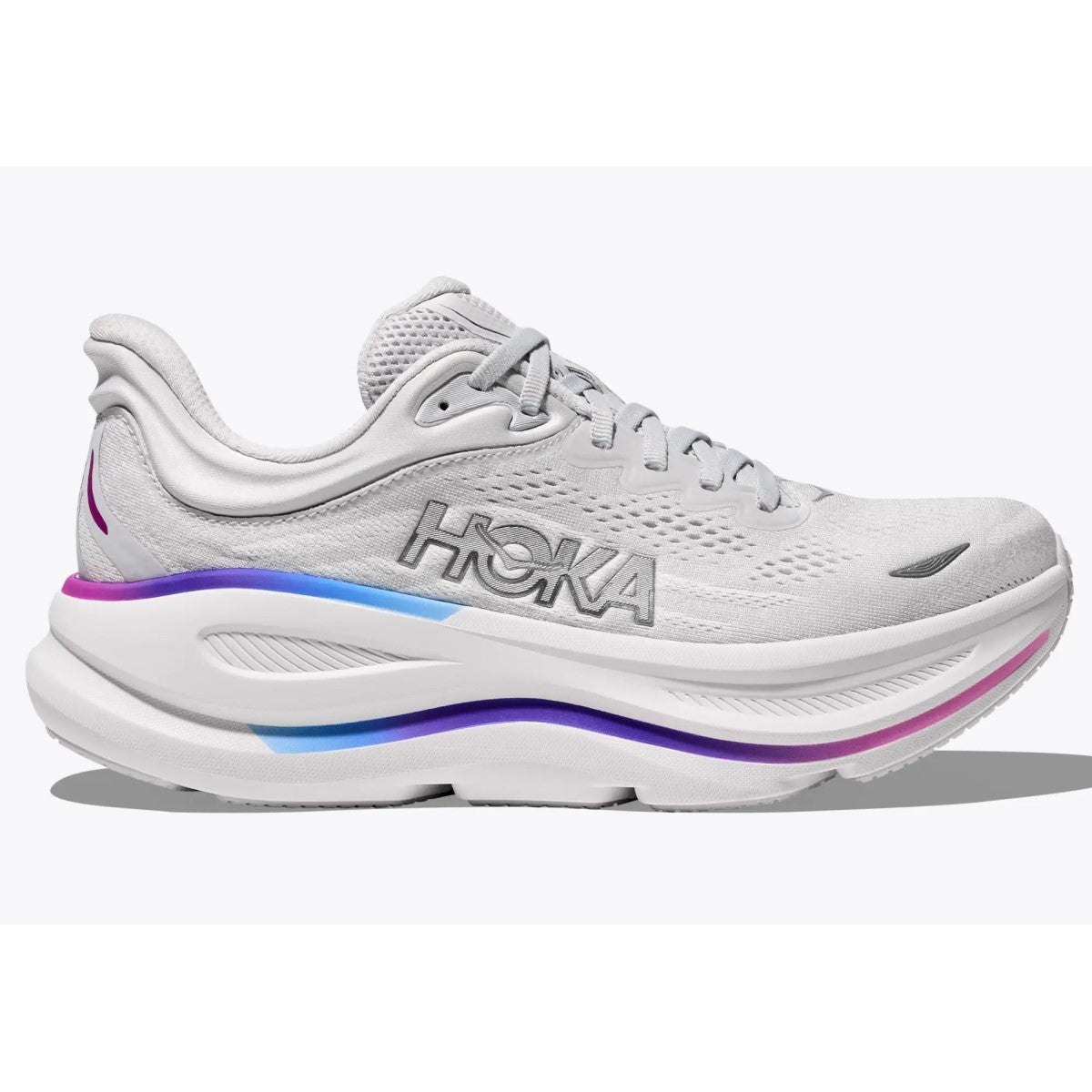 Hoka Bondi 9 Running Shoes Women's Wide (Cosmic Grey White CYWH)