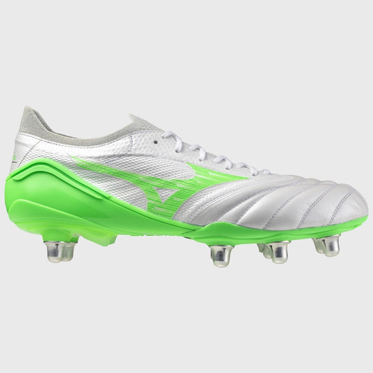 Mizuno Morelia Neo IV Beta Elite SG Rugby Boots Men's (White Green)