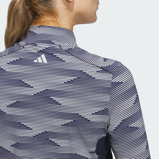 Adidas Ultimate 365 Printed Quarter Zip Mock Top Women's (Navy IM7886)