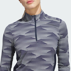 Adidas Ultimate 365 Printed Quarter Zip Mock Top Women's (Navy IM7886)