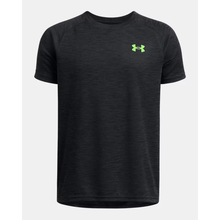 Under Armour Tech Textured T-Shirt Kid's (Black Cyber Green 004)