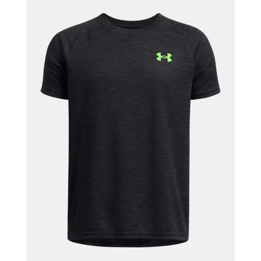 Under Armour Tech Textured T-Shirt Kid's (Black Cyber Green 004)