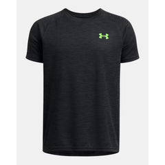 Under Armour Tech Textured T-Shirt Kid's (Black Cyber Green 004)