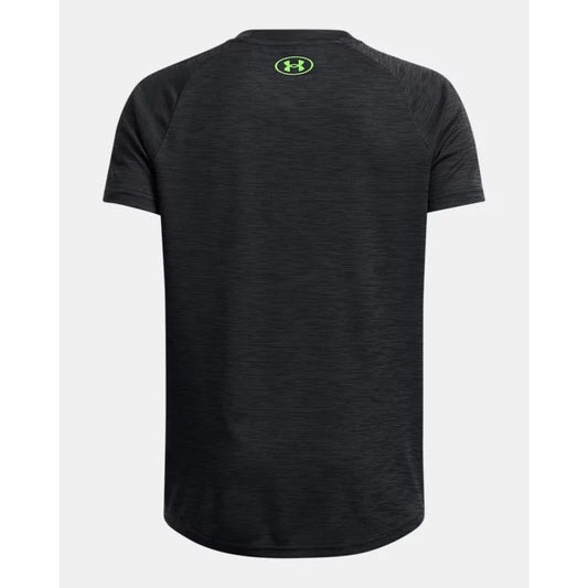 Under Armour Tech Textured T-Shirt Kid's (Black Cyber Green 004)