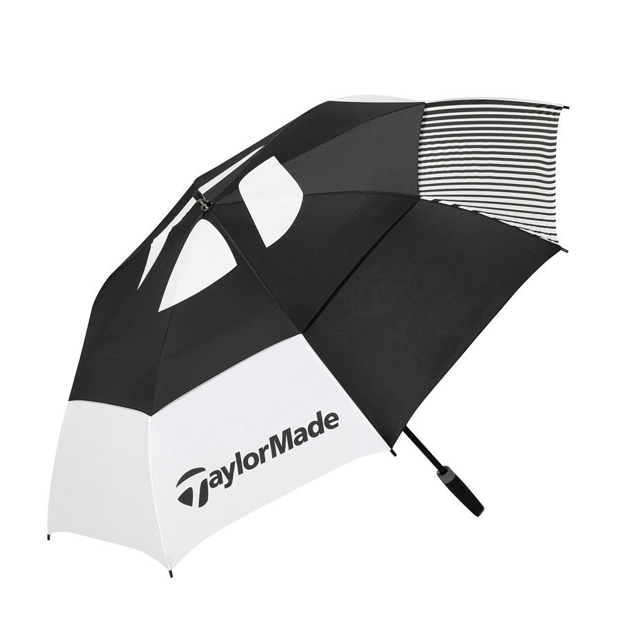 Taylor Made Double Canopy 64" Golf Umbrella (Black White)