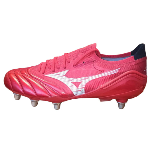 Mizuno Morelia Neo IV Beta Elite SG Rugby Boots Men's (Red White Black)