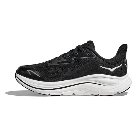 Hoka Clifton 10 Running Shoes Kid's (Black White)