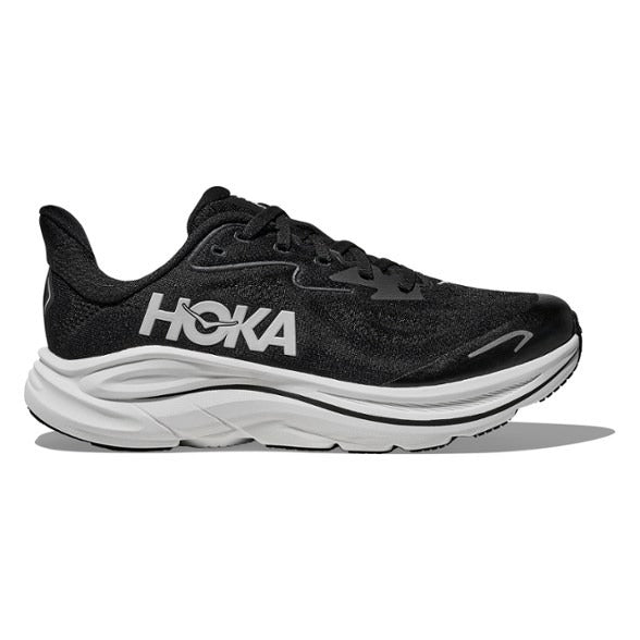Hoka Clifton 10 Running Shoes Kid's (Black White)