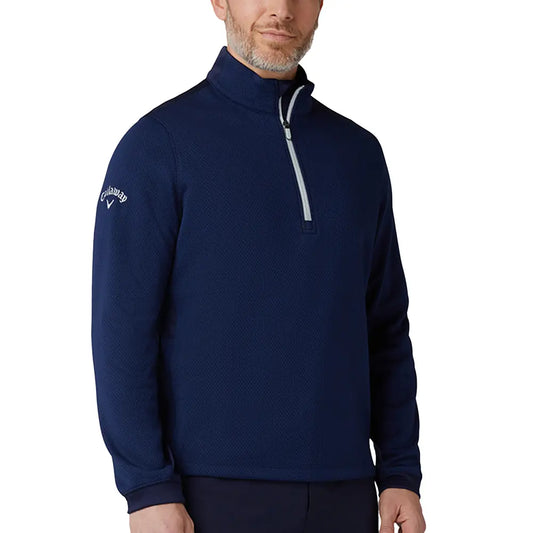 Callaway 1/4 Zip Hex Texture Fleece Men's (Peacoat Navy 410)