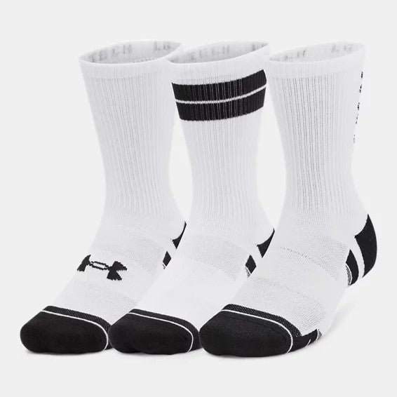 Under Armour Performance Tech Crew Socks Unisex 3 Pack (White 101)