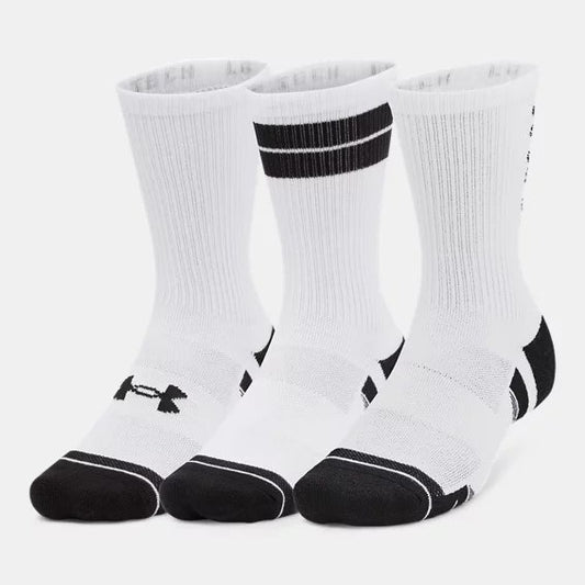 Under Armour Performance Tech Crew Socks Unisex 3 Pack (White 101)