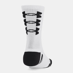 Under Armour Performance Tech Crew Socks Unisex 3 Pack (White 101)